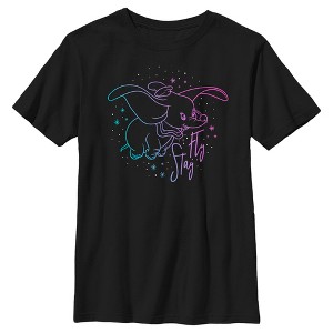 Boy's Dumbo Stay Fly Outline T-Shirt - 1 of 4
