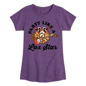 Girls' - Instant Message - Party Like A Lox Star Fitted Short Sleeve Graphic T-Shirt - 1 of 4