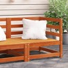 vidaXL Garden Sofa Wax brown Solid pine wood Single seat module Modular - 3 of 4