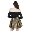 Artyska Women's Dressy Elastic Waist Jacquard Metallic Mini Skirt - 2 of 4