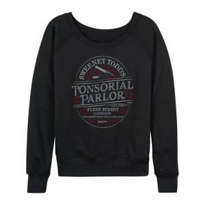 Women's - Sweeney Todd - Sign Lightweight French Terry Wide Neck Long Sleeve Shirt - 1 of 4