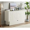 Queen Size Murphy Bed with Folding Foam Mattress and Oversized Drawers - 2 of 4