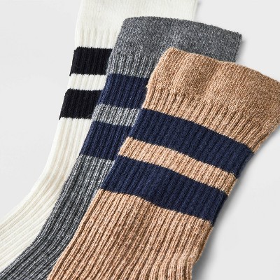 Women's Lightweight Ribbed Striped 3pk Crew Socks - Universal Thread' 4-10 - image 3
