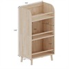 YONWAY Wood Small Bookshelf with Stand, 3 Shelf with Storage, Anti-Drop Rails, Open Organizer for Bedroom, Living Room (Natural Wood) - 3 of 4