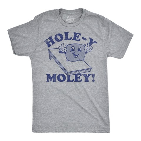 Мужские футболки Crazy Dog T-Shirts, Inc. Mens Funny T Shirts Holey Moley Sarcastic Corn Hole Graphic Tee for Men - Crazy Dog Men's T Shirt With Sarcastic Sayings Light Grey L