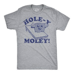 Mens Funny T Shirts Holey Moley Sarcastic Corn Hole Graphic Tee For Men - Crazy Dog Men's T Shirt - 1 of 4