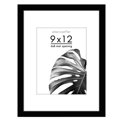 Americanflat Picture Frame with Mat - Wood with Glass Cover