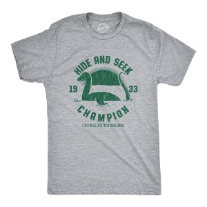 Mens Hide And Seek Champion Loch Ness Monster T Shirt Funny Sea Creature Graphic Tee - Crazy Dog Men's T Shirt - 1 of 4