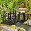Outsunny 6' Metal Arch Backyard Garden Bridge with 660 lbs. Weight Capacity, Safety Siderails, Vine Motifs for Backyard Creek, Stream, Pond - 3 of 4