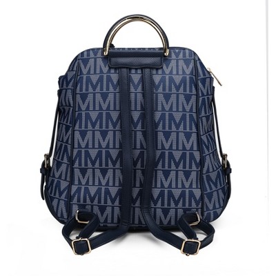 MKF Collection Travel Backpack Trendy Monogram Vegan Leather, Cora Milan | MKF Collection by Mia K - Chocolate — фото 4