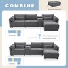 124" Chenille Modular L-Shaped Sectional Sofa with Storage Console, Movable Ottoman, USB & Wireless Charging - 4 of 4