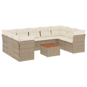 vidaXL Garden Sofa Set Beige PE rattan Large Modular Garden Sofa Set - 1 of 4