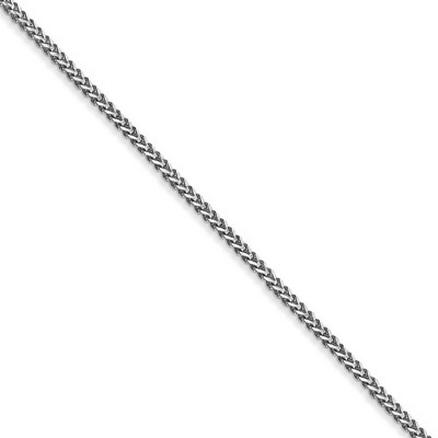 Black Bow Jewelry 1mm, 14k White Gold, Solid Franco Chain Necklace