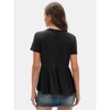 EXLURA Women's Summer Short Sleeve Peplum Babydoll Tops Cute V Neck T Shirts - 3 of 4