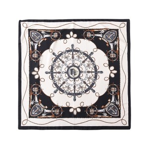 Anna-Kaci Women's Nautical Print Square Scarf with Silky Fabric Lightweight Accessory for Neck Hair and Bag Styling - 1 of 3