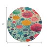 Teal Blue Pink And Orange Geometric Washable Indoor Outdoor Area Rug - 3 of 4