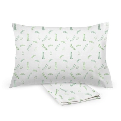 BreathableBaby Cotton Percale Pillowcase, For 13" x 18"/33 x 46 cm Toddler Pillow, Botanicals (2-Pack)