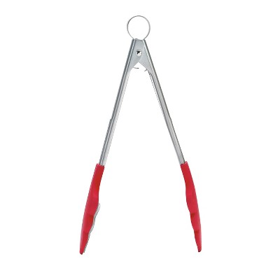 Cuisipro 9.5 Inch Tongs With Teeth, Red : Target