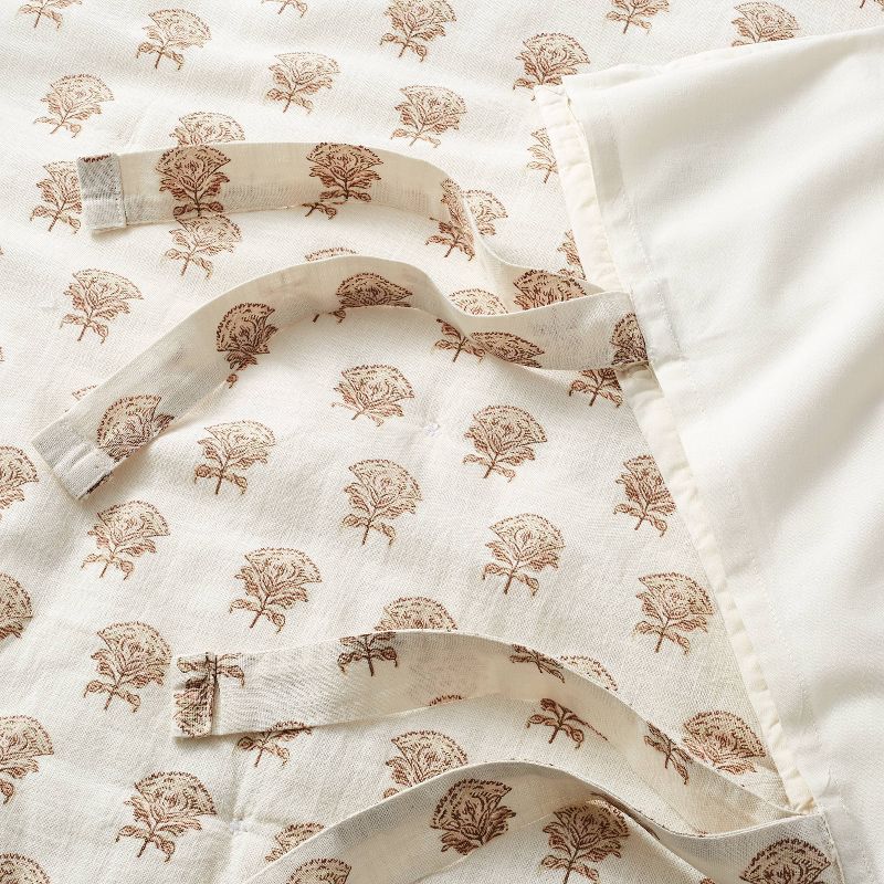 Lofty Cotton Slub Woodblock Print Floral Quilt Sham White/Mauve – Threshold™ designed with Studio McGee, 5 of 10