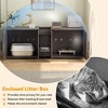 55" Litter Box Enclosure for 2 Cats, Modern Hidden Litter Box Furniture with Double Compartments, Wooden Cat Washroom Furniture with Scratching Pad - 3 of 4