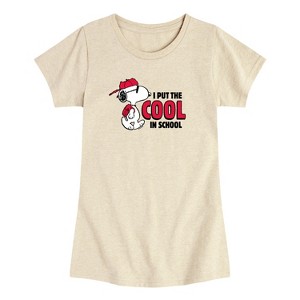 Girls' - Peanuts - Cool In School Short Sleeve Graphic T-Shirt - 1 of 3