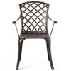 Gardenised Indoor and Outdoor Bronze Dinning Set 2 Chairs Cast Aluminum. - 2 of 4