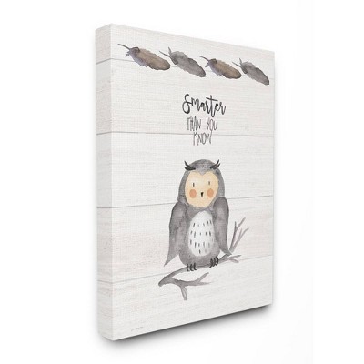30"x1.5"x40" Smarter Than You Know Owl XXL Stretched Canvas Wall Art - Stupell Industries