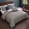 Bebejan Checkered Navy Tan 100% Cotton 5 Piece Reversible Comforter Set - 4 of 4