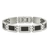 Black Bow Jewelry Men's 12mm Stainless Steel Carbon Fiber Link Bracelet, 9.25 Inch - 3 of 4