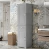 TIRAMISUBEST Tall Bathroom Storage Cabinet with 1 Drawer, Freestanding Storage Cabinet with Two Different Size Doors and Adjustable Shelf - 2 of 4