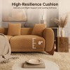 Boucle Sofa, Modern Upholstered Cloud Couch Comfy Boucle with Wooden Leg & Pillow Sofas 3 Seater Couches for Living Room & Apartment-Morden Fort - 4 of 4