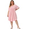 Agnes Orinda Women's Plus Size Comfort Short Sleeve Round Neck Nightgown - 3 of 4