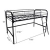 NicBex Twin  Loft Bed with Guardrail,Metal Loft Bed Frame with Ladder,Bed Frame for Adults,Kids,Box Spring Not Required,Black - 3 of 4