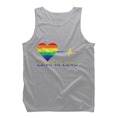 Adult Design By Humans Pride Love is Love Heartbeat By WinterJJ Tank Top