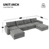 115" 6-Seat Chenille Modular U-Shaped Sectional Sofa with Ottoman, Free Combination - 3 of 4