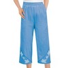 Collections Etc Eyelet Trimmed Easy-to-Wear Elasticized Waist Capris - 3 of 4