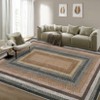 Indoor Modern Machine Washable Geometric Bordered Area Rugs - Soft Non Slip Floor Carpet for Home Office - 3 of 4