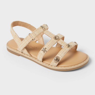Toddler Girls' Kinsley Raffia Nautical Sandals - Cat & Jack™ Beige