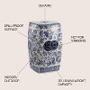 JONATHAN Y Floral Vine 18.5" Chinoiserie Ceramice Square Garden Stool, Blue/White - 4 of 4