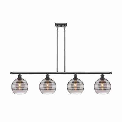Rochester - 4 Light Stem Hung Island In Industrial Style-10.38 Inches Tall and 48 Inches Wide