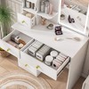 ORRD White 5-Drawer Dressing Table with Movable Hidden Mirror, LED Light & 3-Color Touch Screen – Perfect for Women's & Girls' Bedrooms - 2 of 4