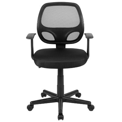 Sleek Mid-Back Black Mesh Swivel Task Chair with Lumbar Support