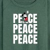 Women's - Disney - Mickey Peace Lightweight French Terry Wide Neck Long Sleeve Shirt - 2 of 4