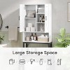 Over The Toilet Storage Cabinet, Bathroom Organizers and Storage with Barn Doors, Thicken Metal Stand & MDF Wood Above Toilet Storage Cabinet, White - 4 of 4