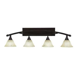 Toltec Lighting Bow 4 - Light Vanity in  Bronze with 7" Italian Marble Shade - 1 of 1