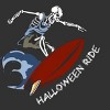 Men's Design By Humans Halloween Surfing Zombie Skeleton Funny Costume t shirt By graceandfinn T-Shirt - 2 of 4