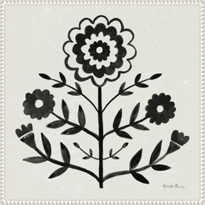 Amanti Art Garden Folk Flowers I Black by Farida Zaman Canvas Wall Art Print Framed 22 x 22-in. - 1 of 4