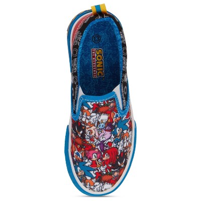 Мужские кроссовки Sonic the Hedgehog Boys Sonic the Hedgehog Sneakers - Sonic Slip On Canvas Sneakers - Sonic, Tails, Knuckles and Shadow Athletic Sneakers (Blue, 3) — фото 4