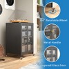 Munora - Metal Stereo Cabinet with Glass Doors - 4 Adjustable Shelves, AV Media Stand - Black - 4 of 4