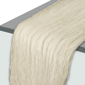 Unique Bargains Table Runner 157.48"L x 35.43"W Beige 1 Pc - 1 of 4